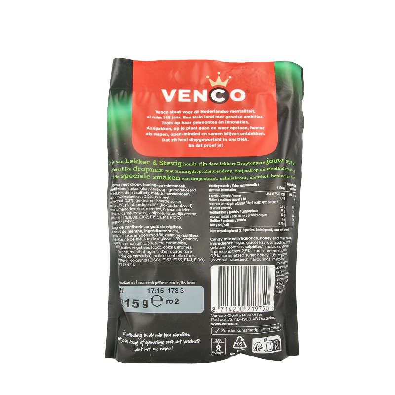 Venco Droptoppers lekker stevig 215 Gram