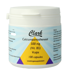 Clark Vitamine B5 pantotheenzuur 500mg 100 Vegetarische capsules