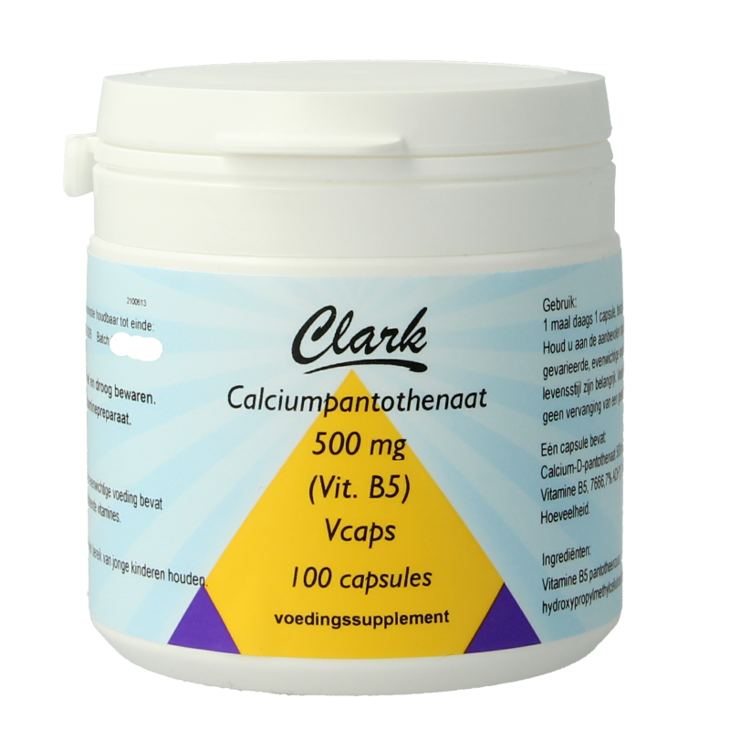 Clark Vitamine B5 pantotheenzuur 500mg 100 Vegetarische capsules