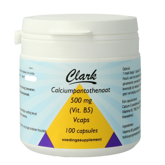 Clark Vitamine B5 pantotheenzuur 500mg 100 Vegetarische capsules