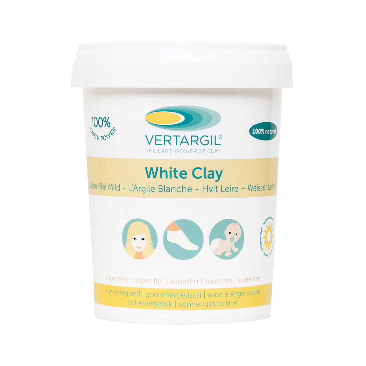 Vertargil Witte leem/klei uitwendig 250 Gram