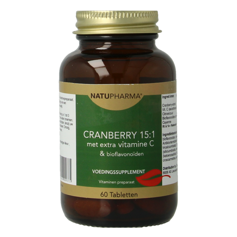 Natupharma Cranberry 15:1 met vitamine C & bioflavonoiden 60 Tabletten
