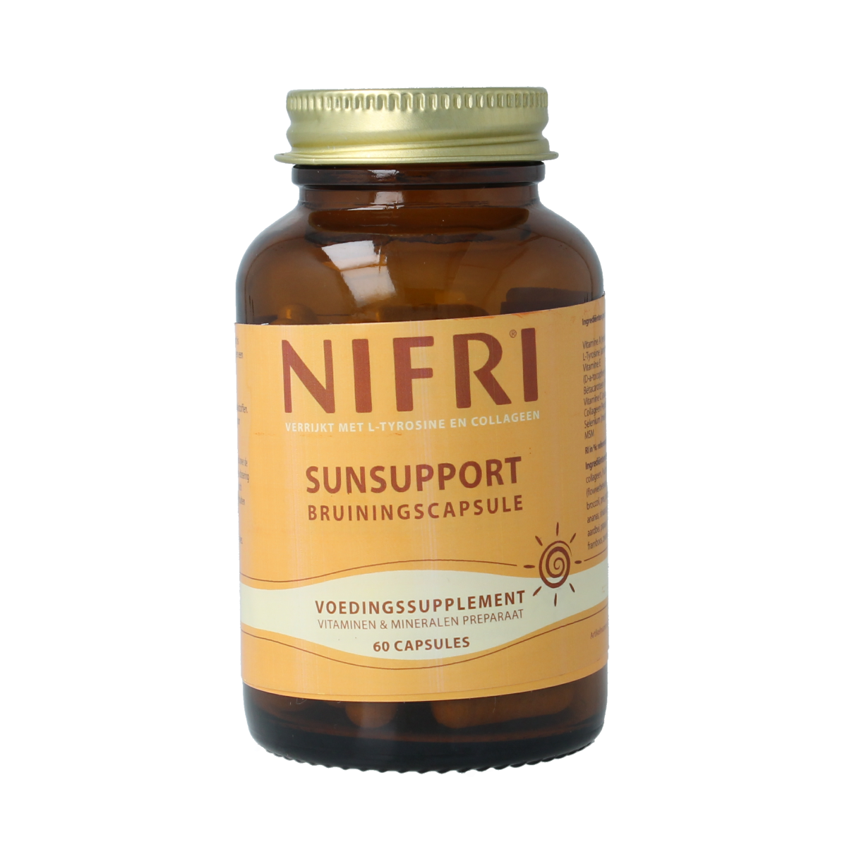 Nifri Bruiningscaps+ L-tyrosine & collageen 60.00 Capsules