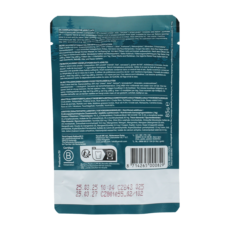 Yarrah Kat filet met kip in saus bio 85 Gram