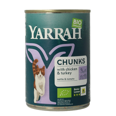 Yarrah Kat kip kalkoen in saus bio 405.00 Gram