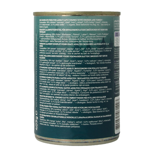 Yarrah Kat kip kalkoen in saus bio 405.00 Gram