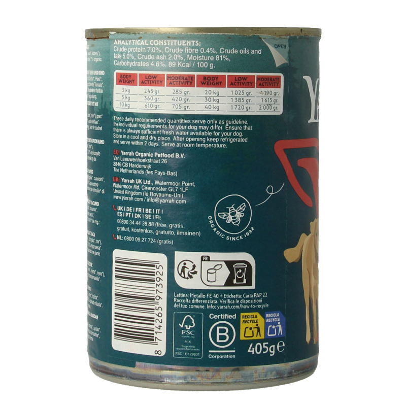 Yarrah Hond brok rund in saus bio 405 Gram