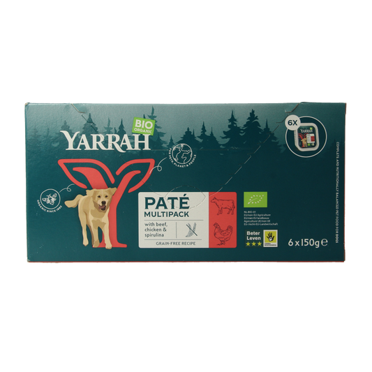 Yarrah Multipack hond met pate rund biologisch 150 Gram