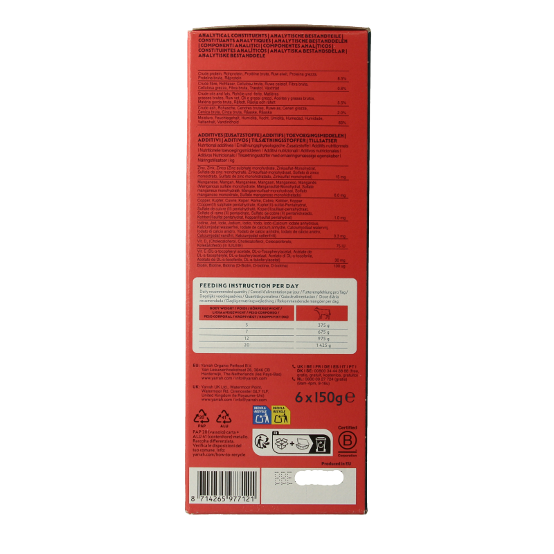 Yarrah Multipack hond met pate rund biologisch 150 Gram