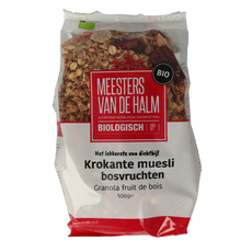 De Halm Muesli krokant bosvruchten bio  500.00 Gram