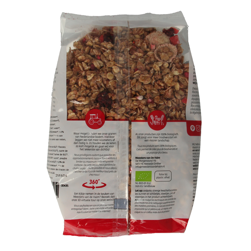 De Halm Muesli krokant bosvruchten bio  500 Gram