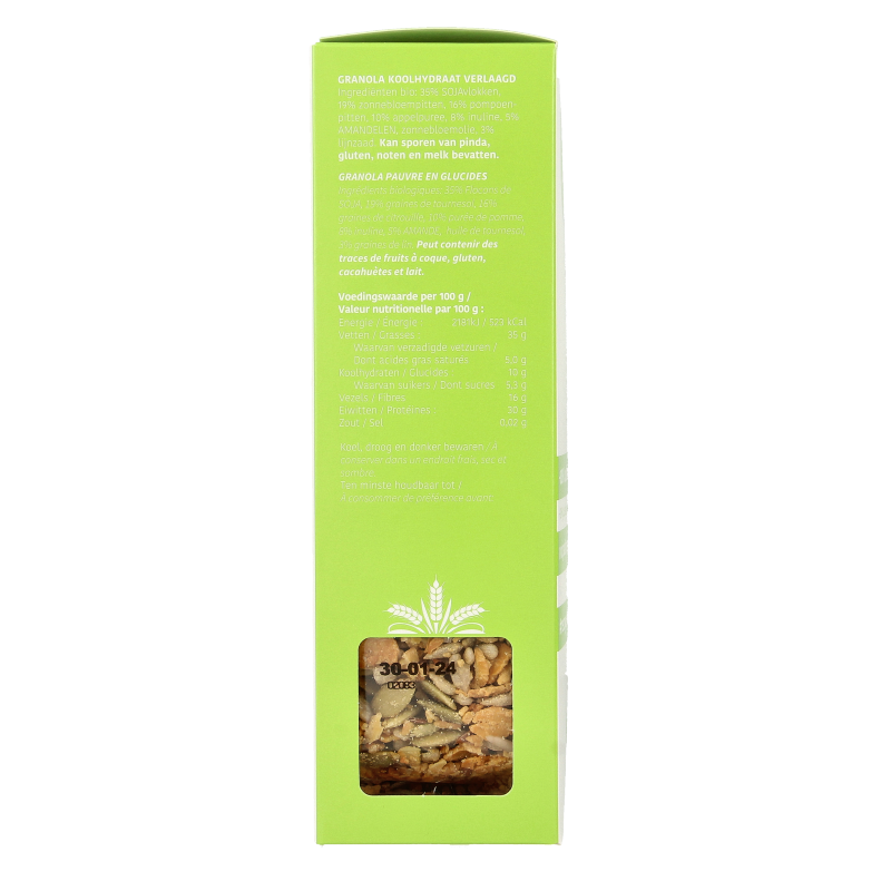 De Halm Granola koolhydraat verlaagd bio 350 Gram