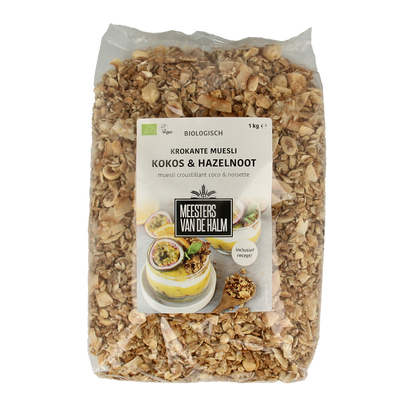 De Halm Muesli krokant kokos en hazelnoten bio 1.00 Kilogram