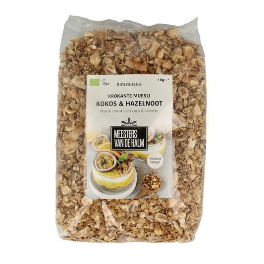 De Halm Muesli krokant kokos en hazelnoten bio 1 Kilogram
