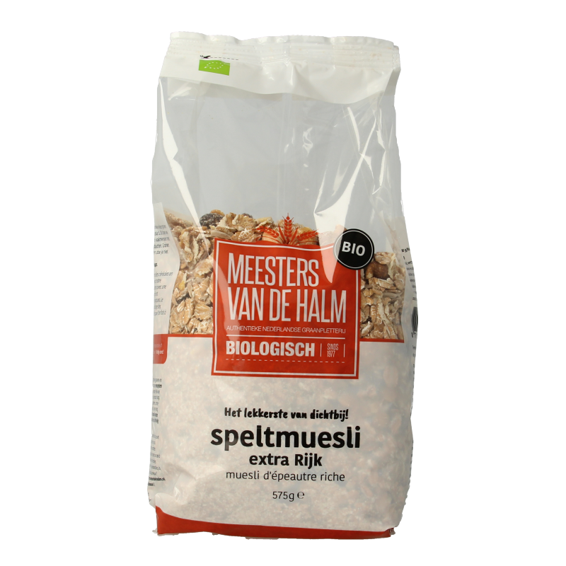 De Halm Muesli spelt extra rijk bio 575 Gram