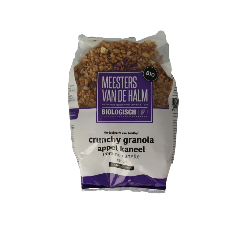 De Halm Crunchy appel/kaneel bio 450 Gram
