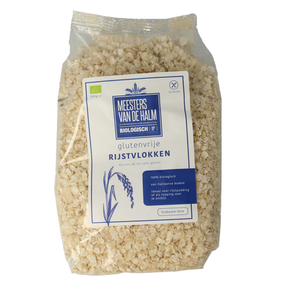 De Halm Rijstvlokken bio 500.00 Gram