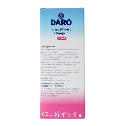 Daro 2 in 1 Kriebelhoest en keelpijn 150.00 Milliliter