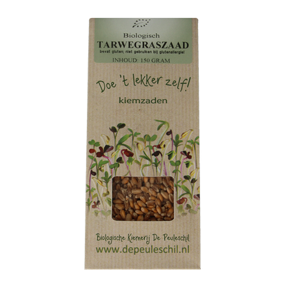 Peuleschil Tarwegras zaad bio 150.00 Gram