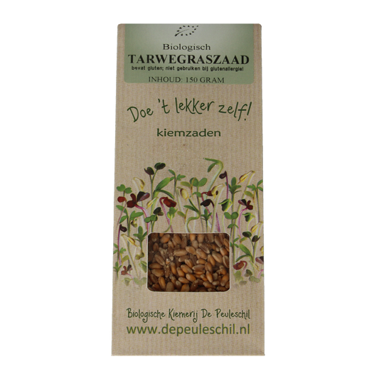 Peuleschil Tarwegras zaad bio 150 Gram