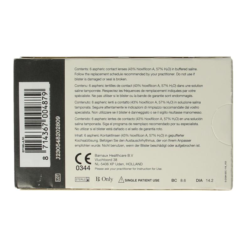 Eyefresh Maandlenzen -4.50  6 Stuks