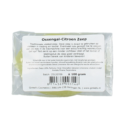 Ginkel's Ossengal citroen zeep 100.00 Gram