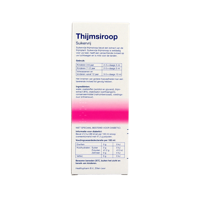 Healthypharm Thijmsiroop suikervrij 150 Milliliter