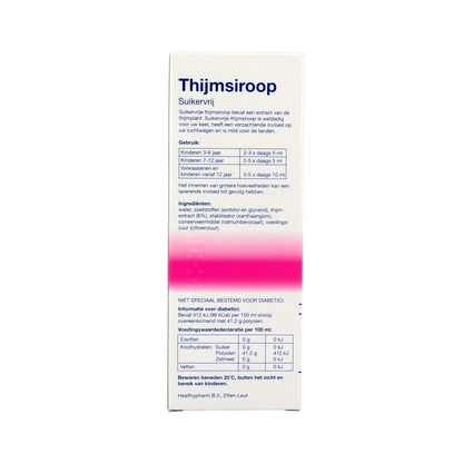 Healthypharm Thijmsiroop suikervrij 150.00 Milliliter