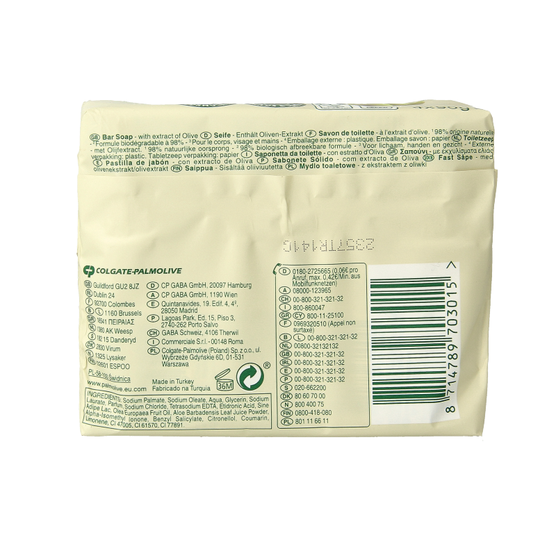 Palmolive Zeep original olive 90 gram 4 Stuks