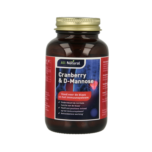 All Natural Cranberry & D-Mannose 60.00 Vegetarische capsules