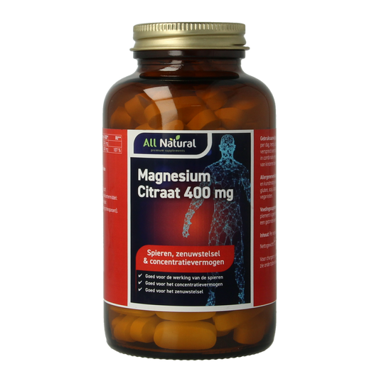 All Natural Magnesium citraat 400mg 120.00 Tabletten