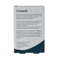 Springfield Cranaxil cranberry 500mg 30.00 Vegetarische capsules