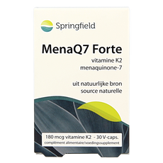 Springfield MenaQ7 Forte vitamine K2 180 mcg 30 Vegetarische capsules