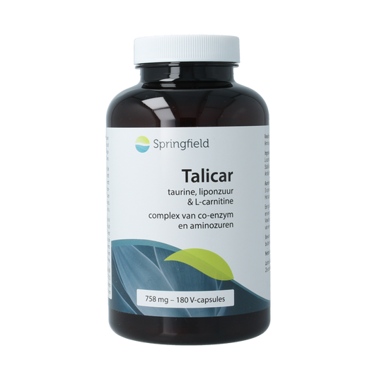 Springfield Talicar I carnitine/taurine/liponzuur 180 Vegetarische capsules