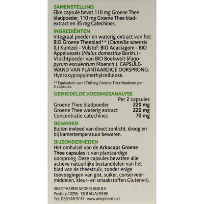 Arkocaps Groene thee bio 45.00 Capsules