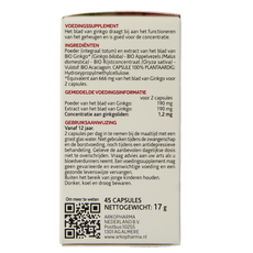Arkocaps Ginkgo bio 45.00 Capsules
