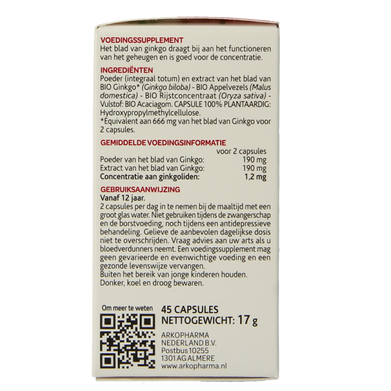 Arkocaps Ginkgo bio 45 Capsules