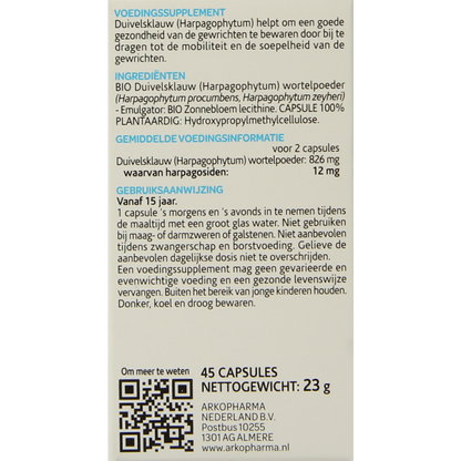 Arkocaps Duivelsklauw bio 45.00 Capsules