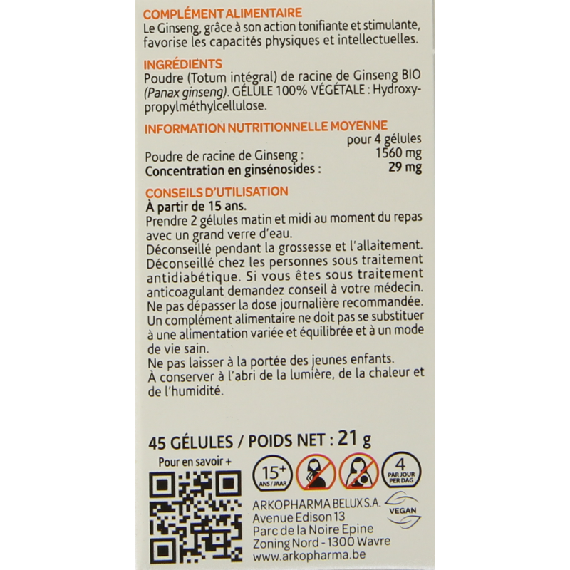 Arkocaps Ginseng bio 45 Capsules
