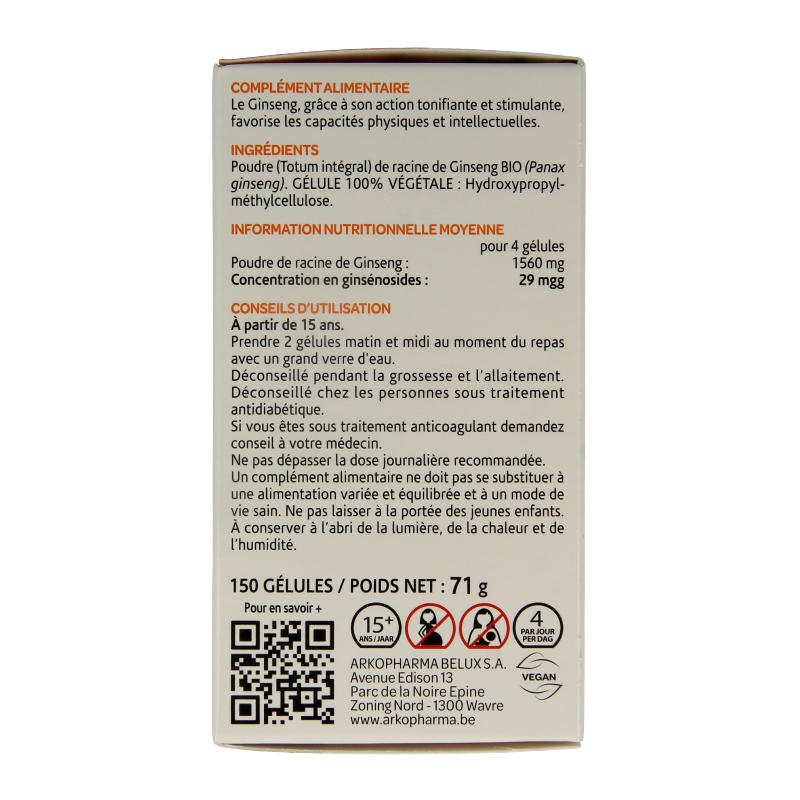 Arkocaps Ginseng bio 150 Capsules