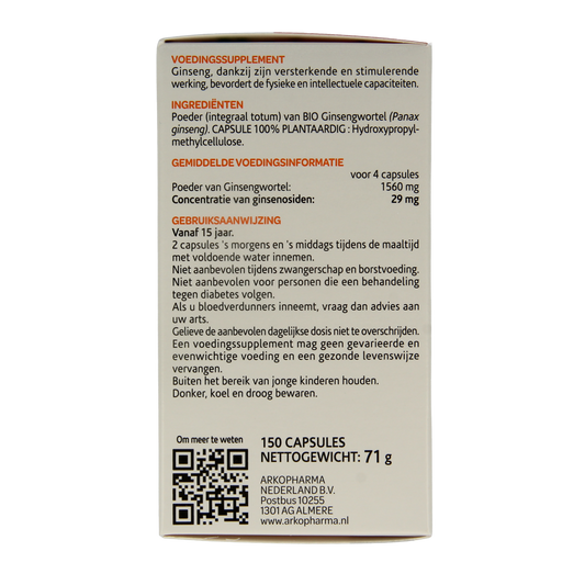 Arkocaps Ginseng bio 150.00 Capsules