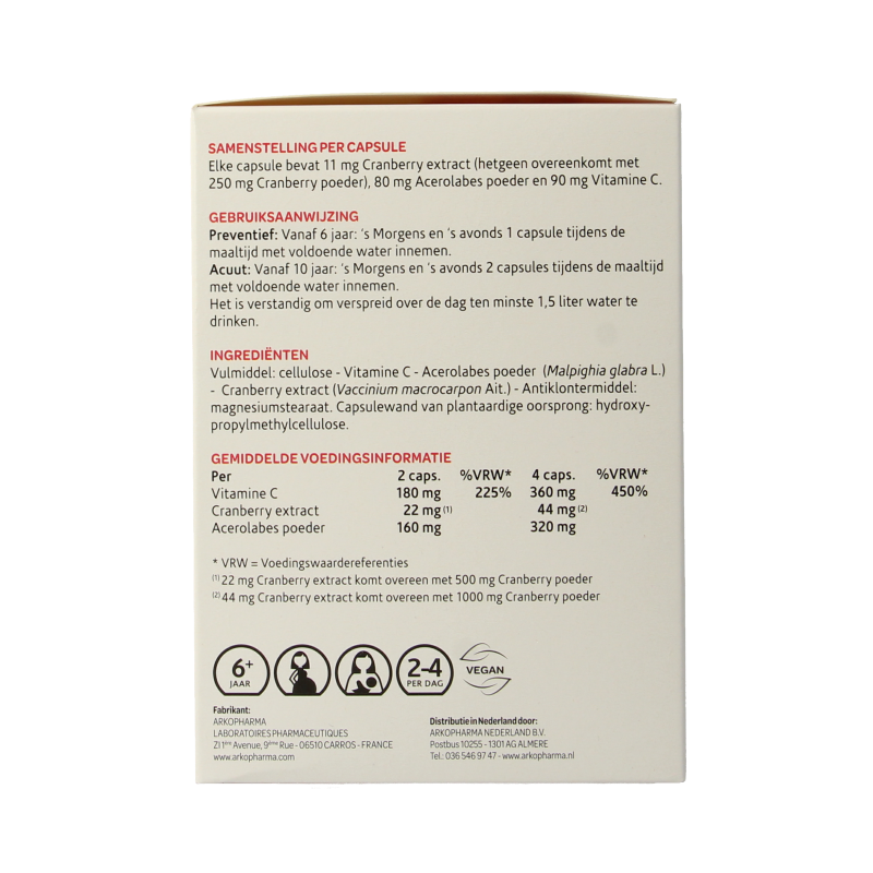 Cranberola Cranberry capsules 180 Vegetarische capsules