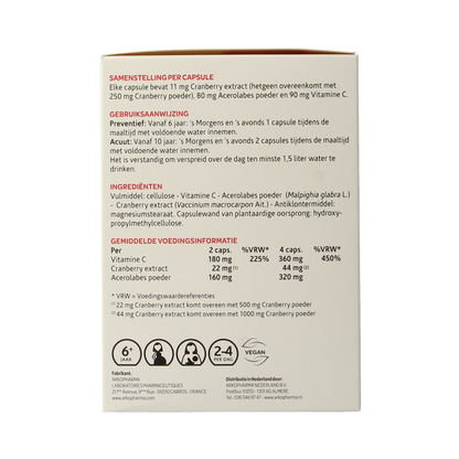 Cranberola Cranberry capsules 180.00 Vegetarische capsules