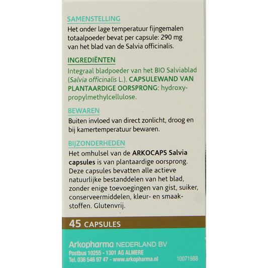 Arkocaps Salvia bio 45.00 Capsules