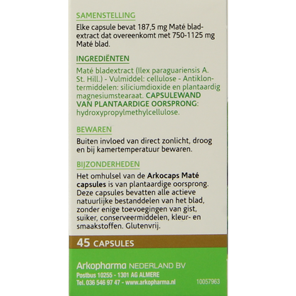 Arkocaps Mate BIO 45.00 Capsules