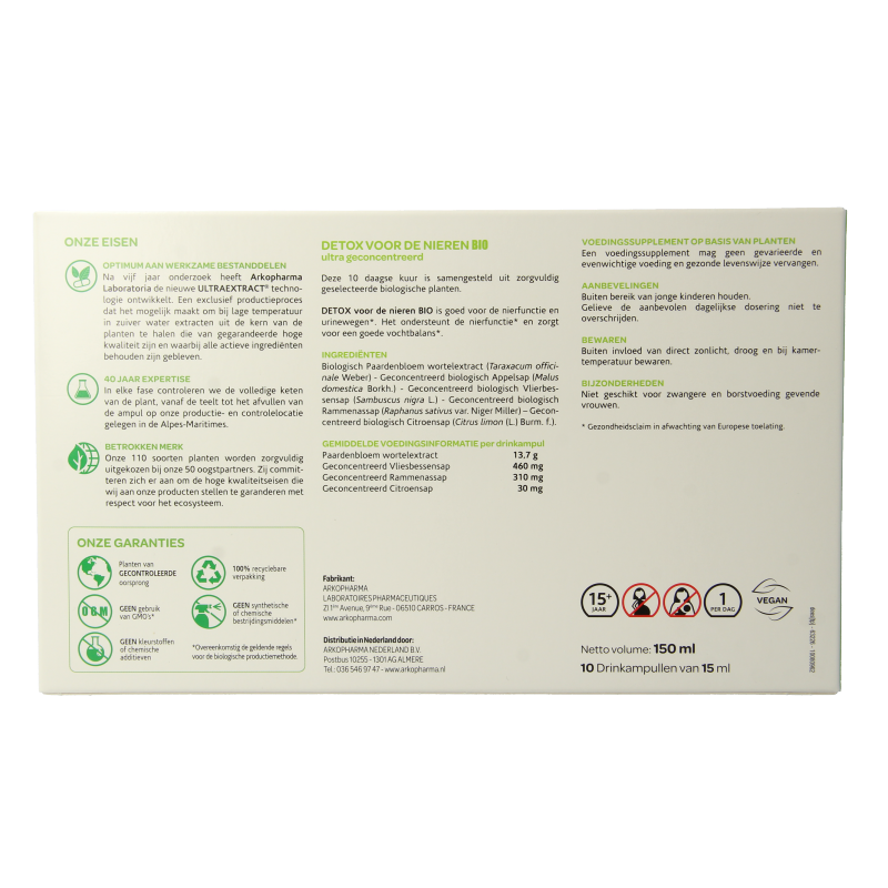 Arkofluids Detox nieren bio 10 Ampullen