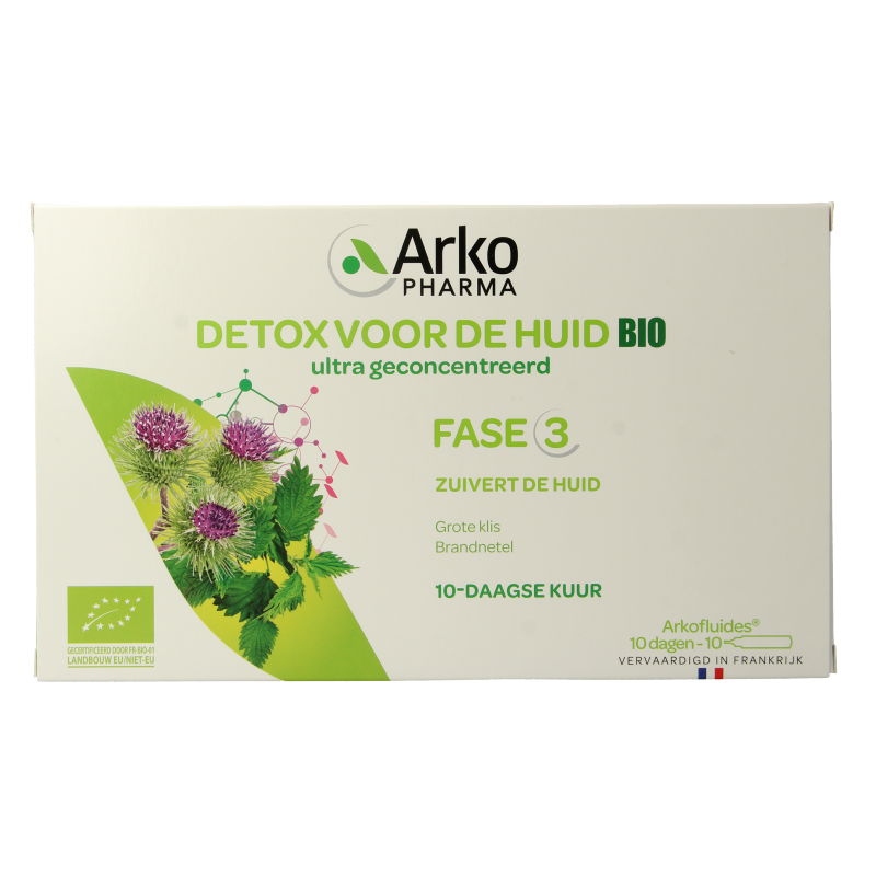 Arkofluids Detox huid bio 10 Ampullen