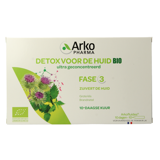 Arkofluids Detox huid bio 10 Ampullen