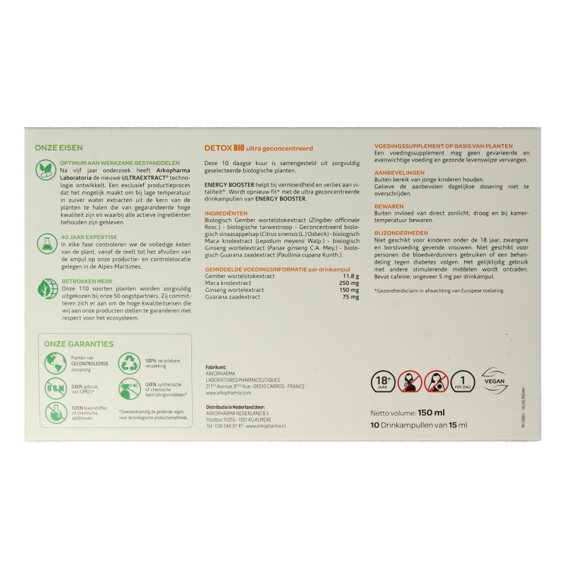 Arkofluids Energy booster bio 10 Ampullen