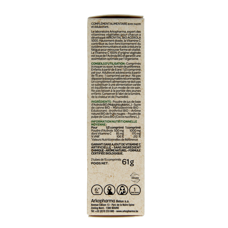 Arkovital Acerola 1000 bio 30 Kauwtabletten